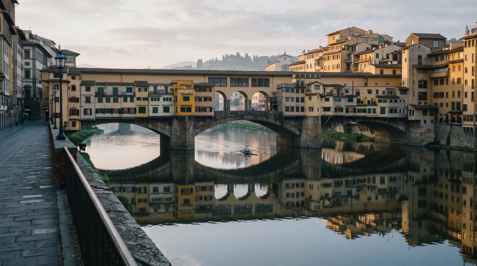 Ponte Vecchio over the Arno at first light, Florence, Italy
